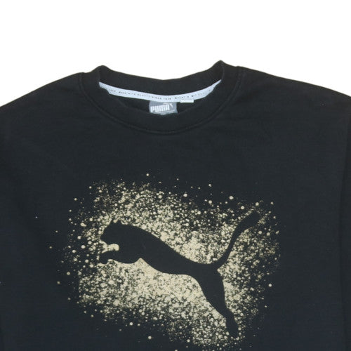 Puma Women’s Black Long Sleeve T-Shirt Dress M Sports Logo Casual