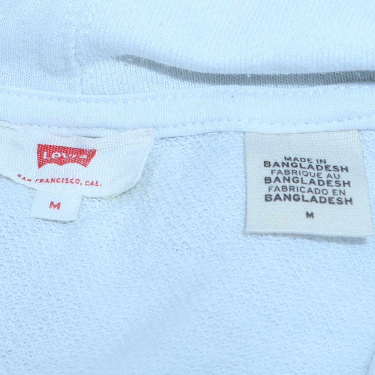 Womens UK Size M Levi's White Pullover Hoodie