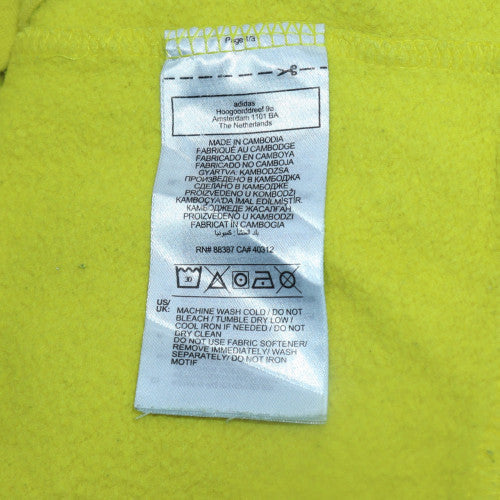 Mens UK Size L adidas Yellow Pullover Hoodie