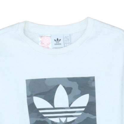 Adidas Boys White Camo Logo Crew Neck Pullover Sweatshirt 13-14 Years
