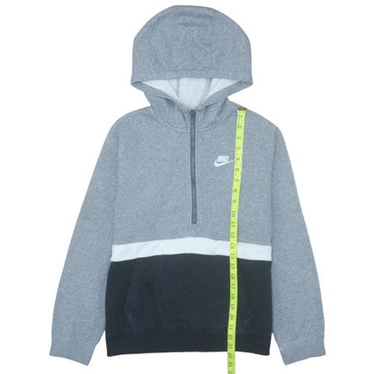 Nike Boys Grey & Black Colourblock Half Zip Hoodie XL 158-170cm