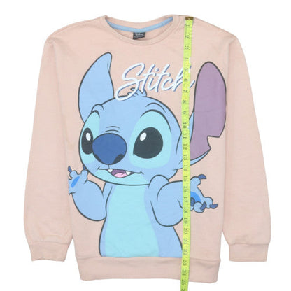 Disney Primark Girls Beige Stitch Sweatshirt 13-14 Years Lined Graphic Print