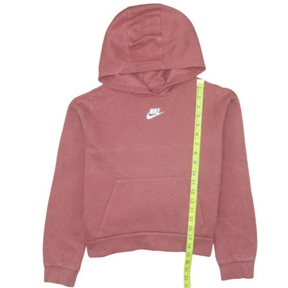 Nike Girls Pink Pullover Fleece Hoodie L Hooded Sweatshirt