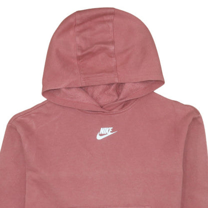 Nike Girls Pink Pullover Fleece Hoodie L Hooded Sweatshirt