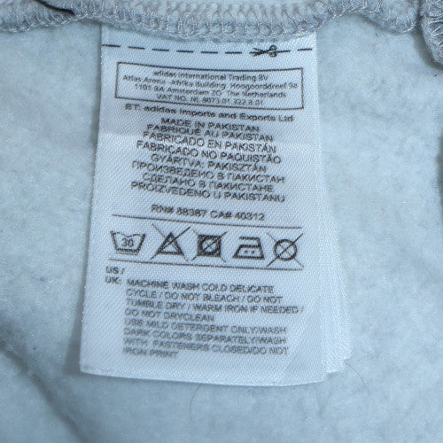 Mens UK Size S adidas Grey Full Zip Hoodie