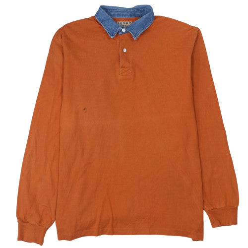 Mens UK Size XL LUOMO SPORT Brown Henley Sweatshirt