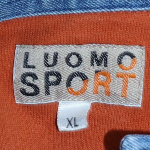 Mens UK Size XL LUOMO SPORT Brown Henley Sweatshirt