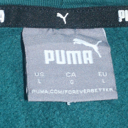 Womens UK Size L PUMA Green Pullover Hoodie