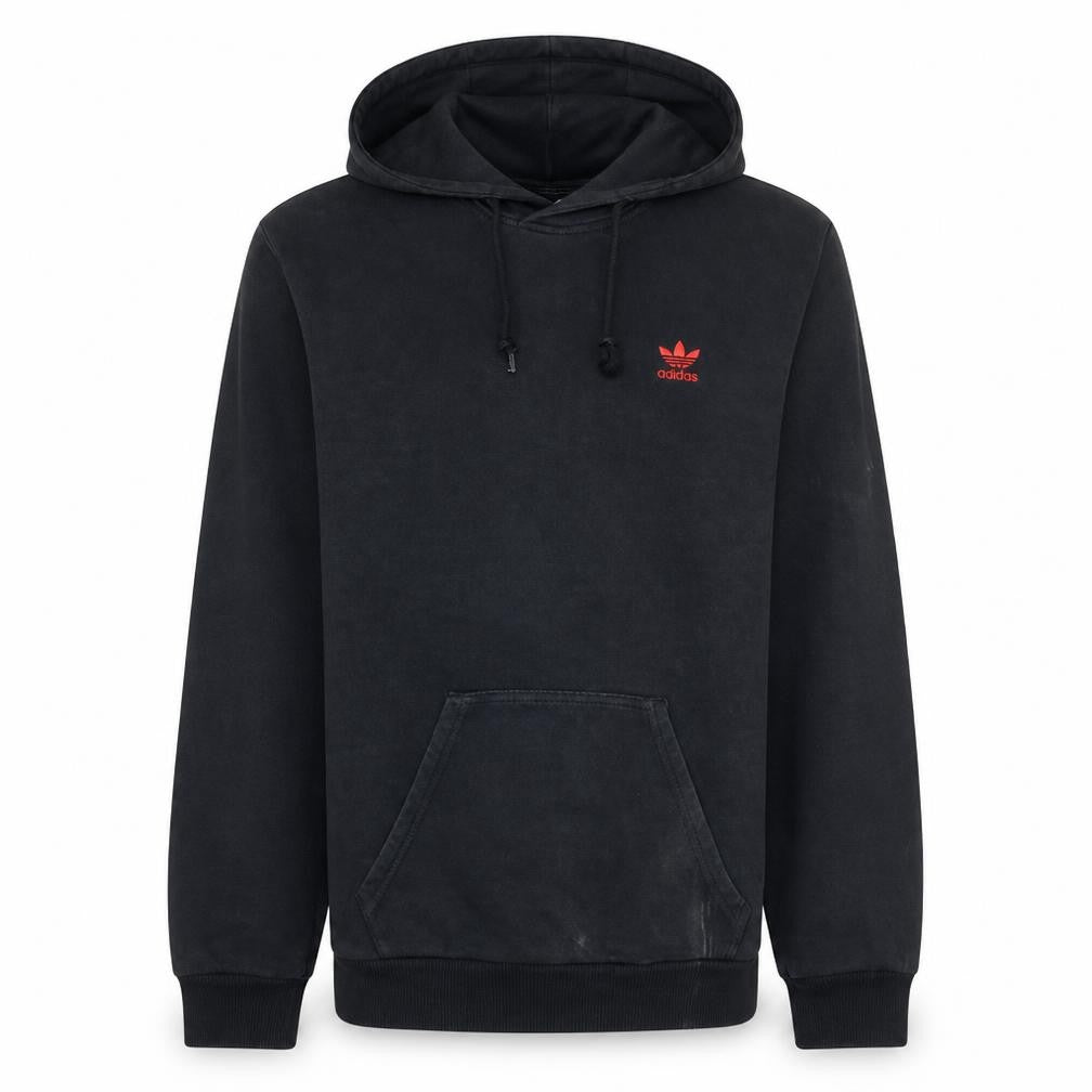 Front view of Adidas Men's Black Pullover Hoodie M Sports Fleece Primegreen
