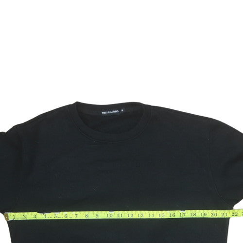 Womens UK Size M PRETTYLITTLETHING Black Pullover Sweatshirt