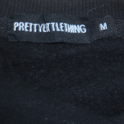 Womens UK Size M PRETTYLITTLETHING Black Pullover Sweatshirt