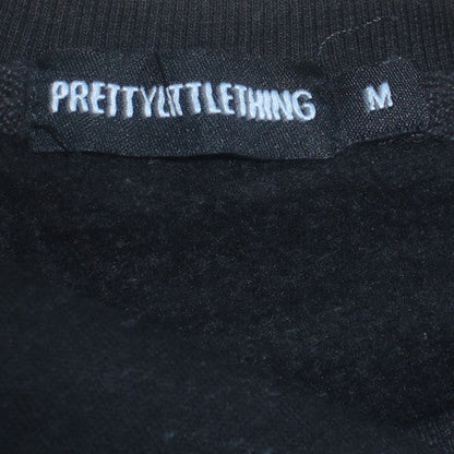 Womens UK Size M PRETTYLITTLETHING Black Pullover Sweatshirt