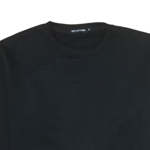 Womens UK Size M PRETTYLITTLETHING Black Pullover Sweatshirt