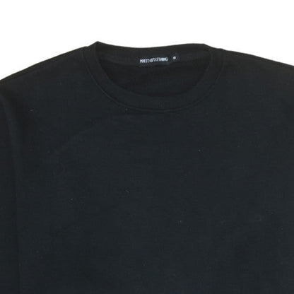 Womens UK Size M PRETTYLITTLETHING Black Pullover Sweatshirt