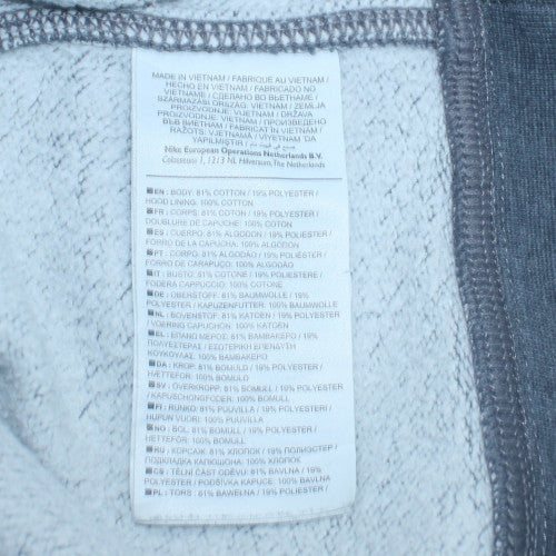 Mens UK Size M Nike Grey Full Zip Hoodie