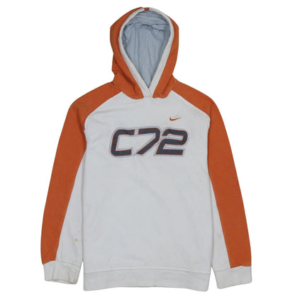 Nike Boys White & Orange Pullover Hoodie Size 10-12 Years C72 Logo