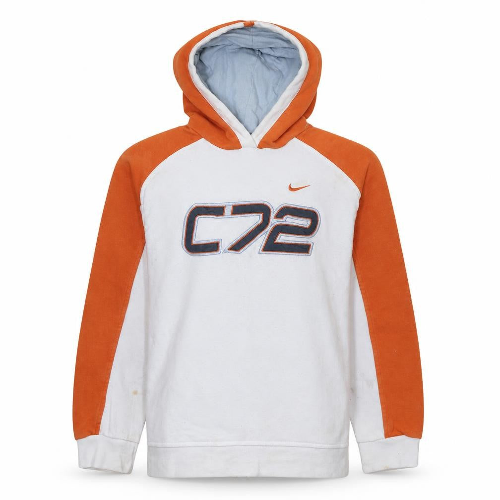 Nike Boys White & Orange Pullover Hoodie Size 10-12 Years C72 Logo