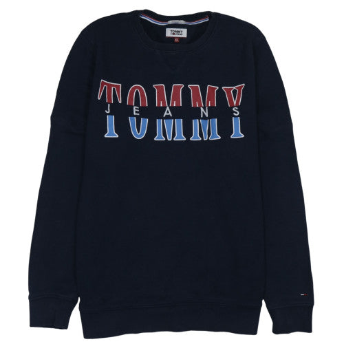 Mens UK Size XL Tommy Jeans Blue Pullover Sweatshirt