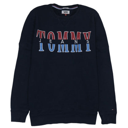 Mens UK Size XL Tommy Jeans Blue Pullover Sweatshirt