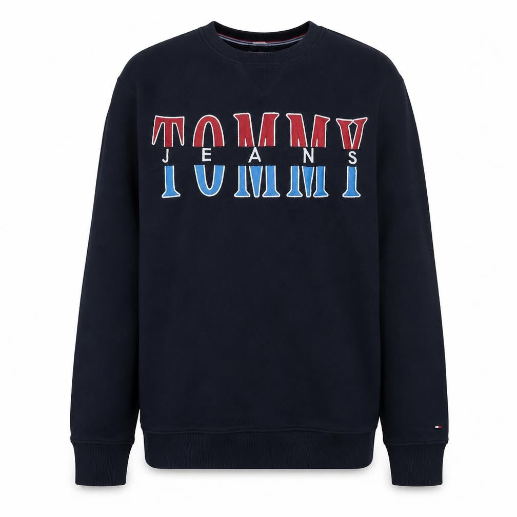 Mens UK Size XL Tommy Jeans Blue Pullover Sweatshirt