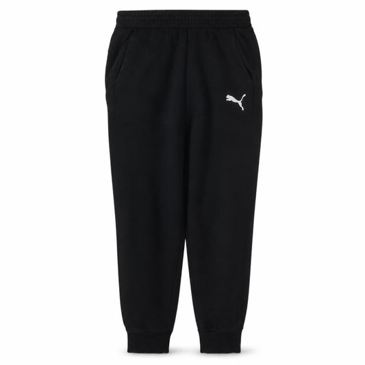 Front view of Puma men’s black m jogger sweatpants elastic waist pockets
