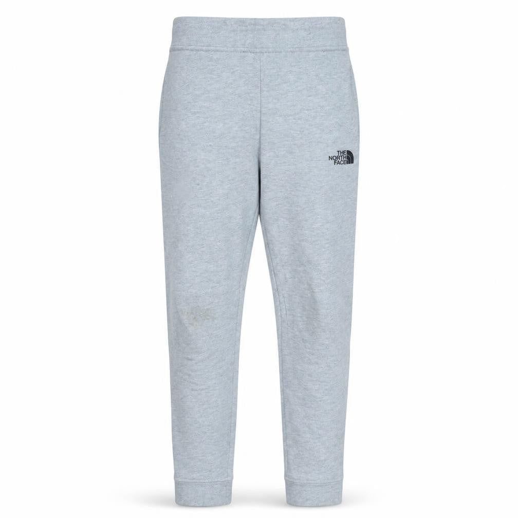 Front view of The North Face boys’ grey jogger sweatpants l cotton blend activewear