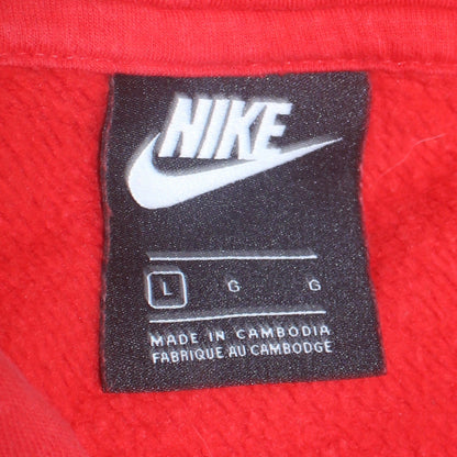Mens UK Size L Nike Red Pullover Hoodie