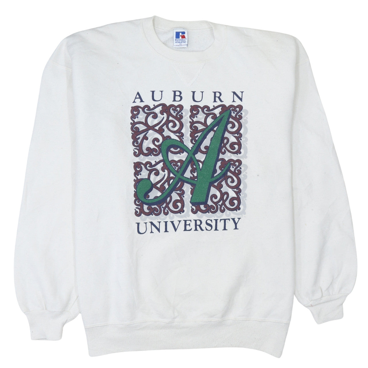 Mens UK Size XL Russell Athletic White Pullover Sweatshirt