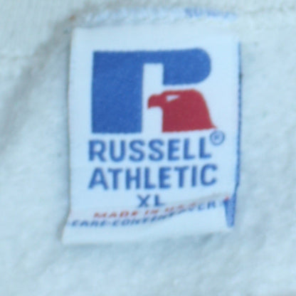 Mens UK Size XL Russell Athletic White Pullover Sweatshirt