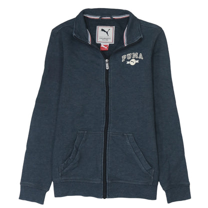 Puma Women’s Blue Track Jacket Size 12 Full Zip Cotton Blend
