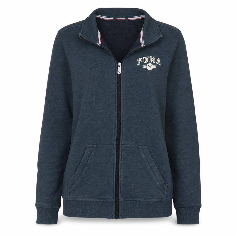 Puma Women’s Blue Track Jacket Size 12 Full Zip Cotton Blend