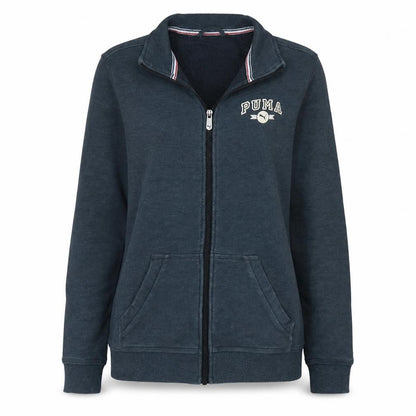 Puma Women’s Blue Track Jacket Size 12 Full Zip Cotton Blend
