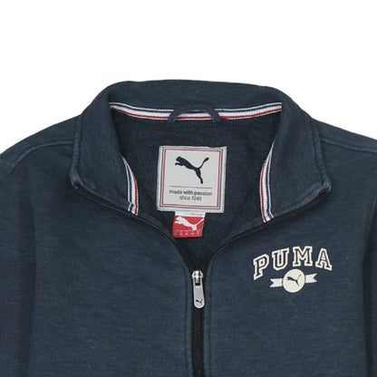 Puma Women’s Blue Track Jacket Size 12 Full Zip Cotton Blend