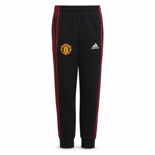 Front view of Adidas Men Black XS Jogger Sweatpants Manchester United Track Pants