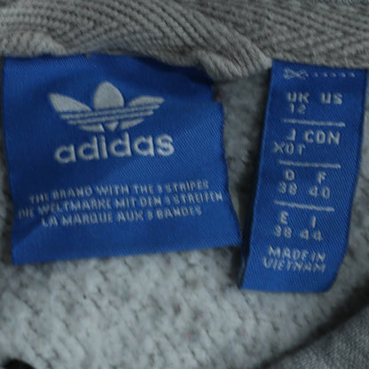 Womens UK Size 12 adidas Grey Full Zip Hoodie