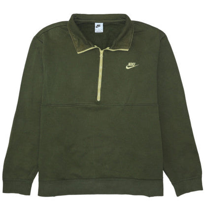 Mens UK Size 2XL Nike Green Henley Sweatshirt