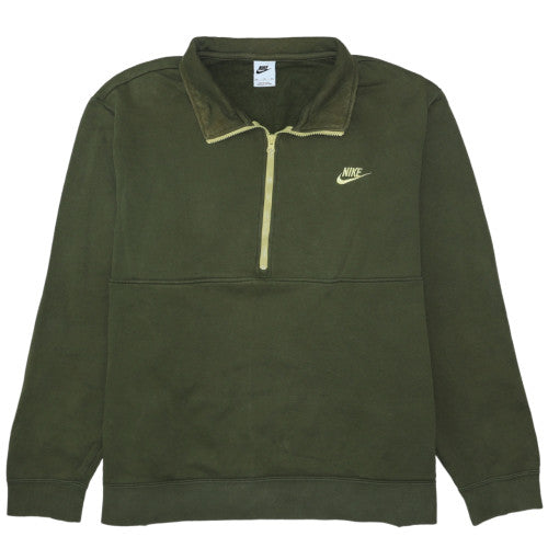 Mens UK Size 2XL Nike Green Henley Sweatshirt