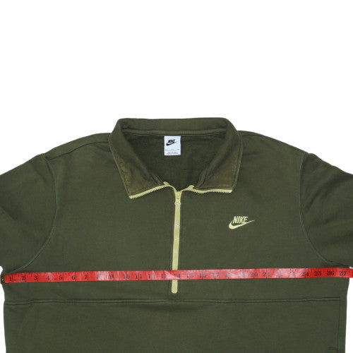 Mens UK Size 2XL Nike Green Henley Sweatshirt