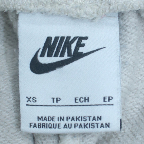 Nike Womens White XS Jogger Sweatpants Elastic Waist Cotton Blend