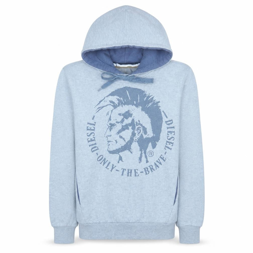 Mens UK Size S Diesel Blue Pullover Hoodie