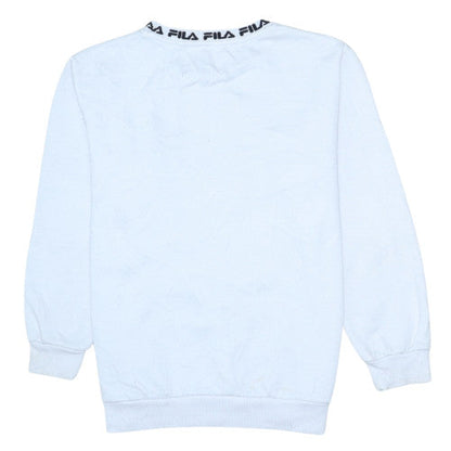 Fila Boys White Crew Neck Logo Sweatshirt 13-15 Years Polyester Cotton