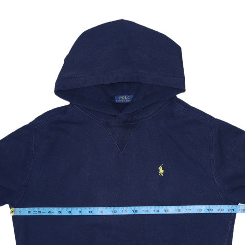 Mens UK Size S Ralph Lauren Blue Pullover Hoodie