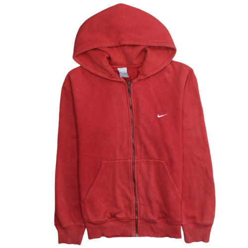 Womens UK Size M Nike Red Full Zip Hoodie