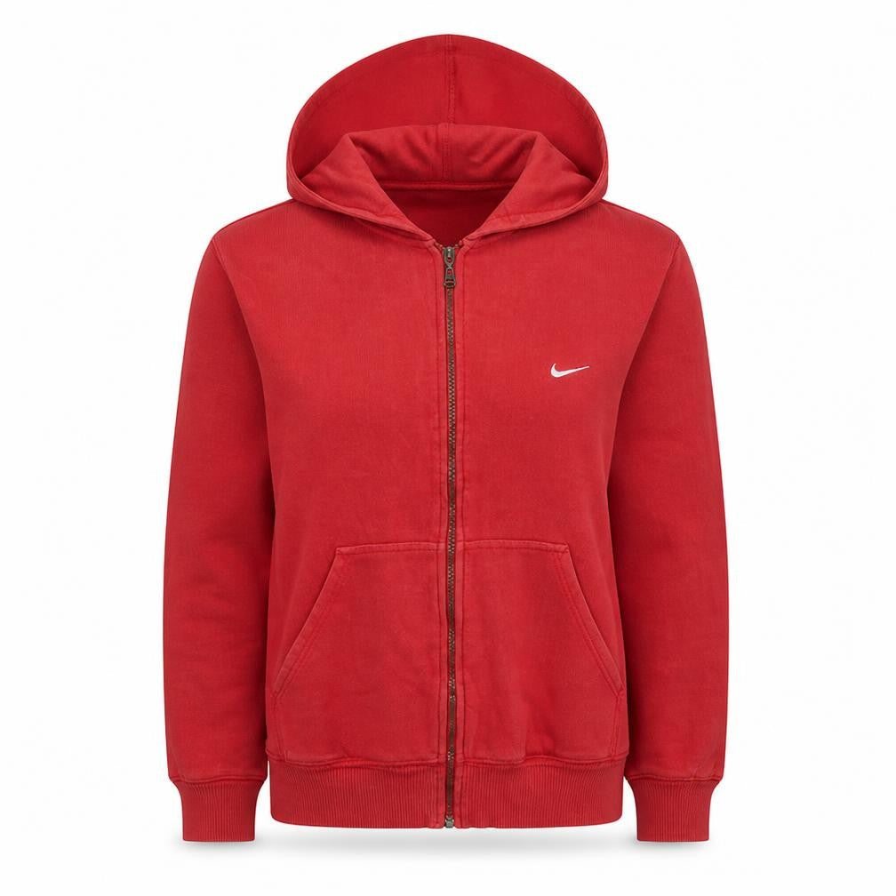 Womens UK Size M Nike Red Full Zip Hoodie