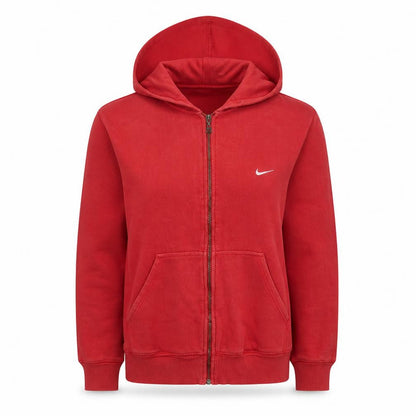 Womens UK Size M Nike Red Full Zip Hoodie