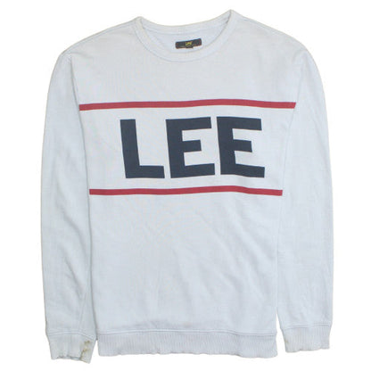 Mens UK Size M Lee White Pullover Sweatshirt
