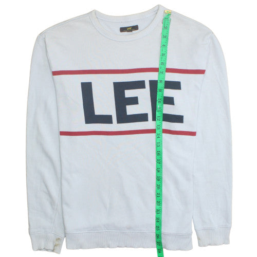Mens UK Size M Lee White Pullover Sweatshirt