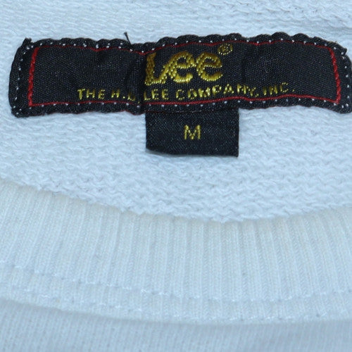 Mens UK Size M Lee White Pullover Sweatshirt