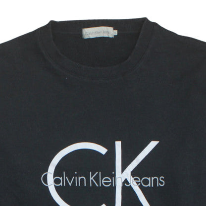 Mens UK Size M Calvin Klein Jeans Black Pullover Sweatshirt