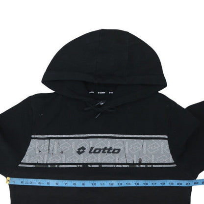 Mens UK Size M Lotto x Primark Black Pullover Hoodie